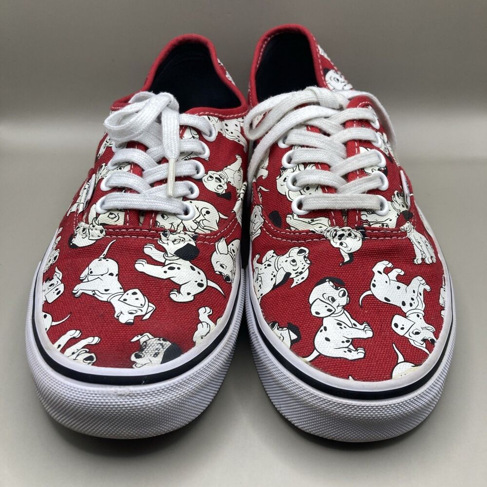 Vans Disney 101 Dalmatians Dogs Red Shoes Lace Up Sneakers US Women 8 Men 6.5